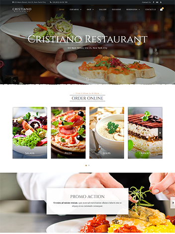 Mẫu website nhà hàng Cristiano