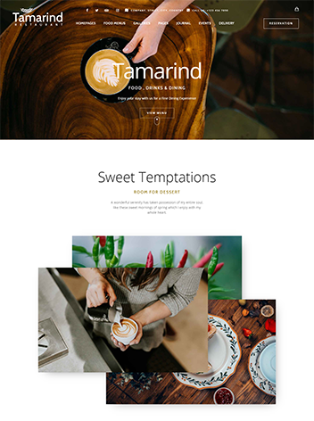 Mẫu website nhà hàng Tamarind