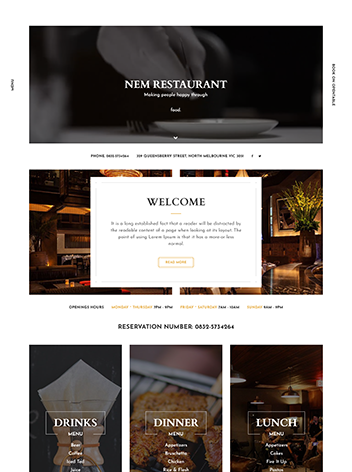 Mẫu website nhà hàng Nem